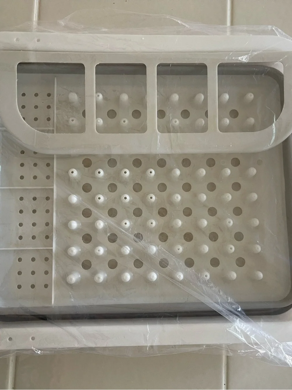 Compact Collapsible Dish Drying Rack - White & Gray
